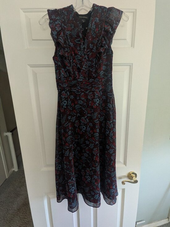 Banana Republic Dresses & Skirts - Banana Republic  Sleeveless Floral A-Line Dress in Red and Blue  Size 0 petite